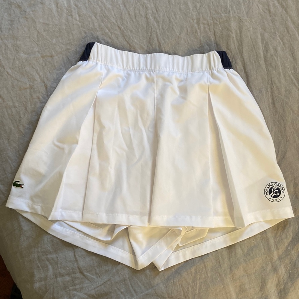 Lacoste Roland Garros white tennis skirt NWOT